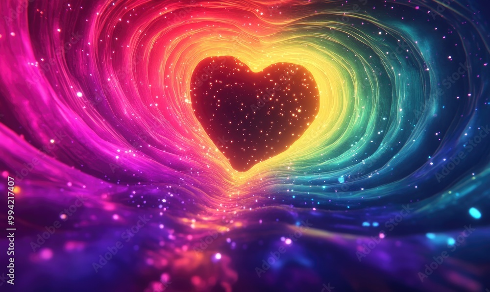 Flying Through 3D Rainbow Heart Wave Tunnels in Outer Space Abstract Texture Rendering Flying Through 3D Rainbow Heart Wave Tunnels in Outer Space Abstract Texture Rendering