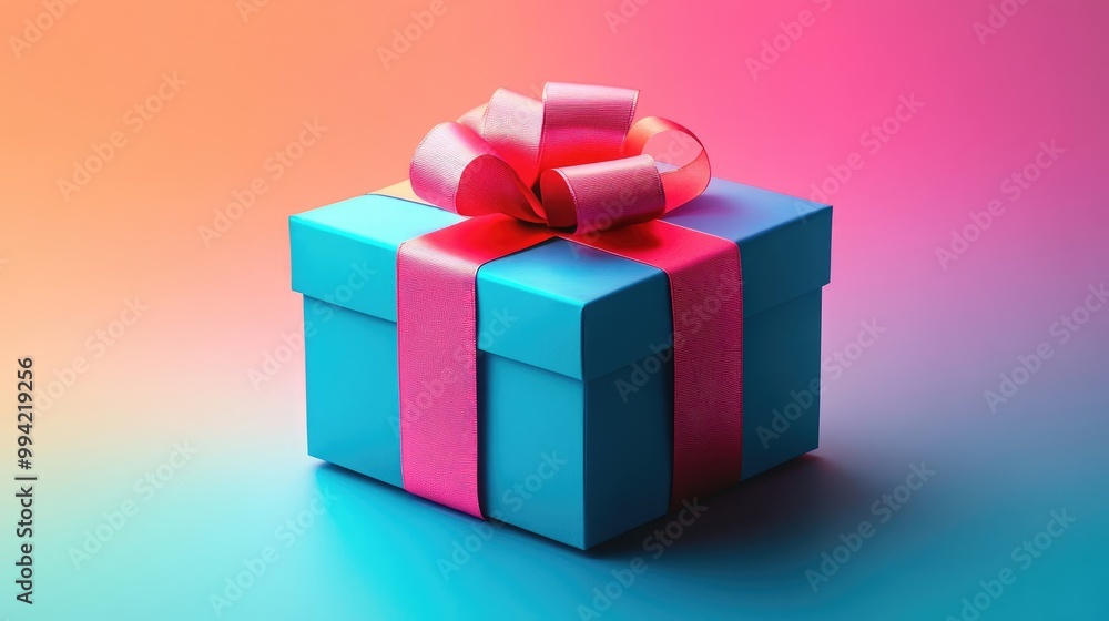 Virtual gift box with ribbon for digital shopping Virtual gift box with ribbon for digital shopping