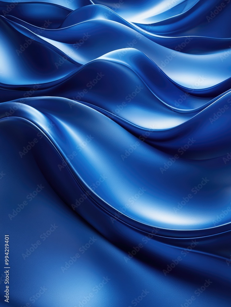 Fototapeta premium Fantasy 3D rendering of a blue abstract wave backdrop