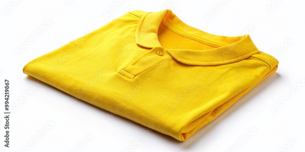Folded Yellow Shirt on White Background Perfect for Fashion, Retail, and Textile Advertising Use Folded Yellow Shirt on White Background Perfect for Fashion, Retail, and Textile Advertising Use