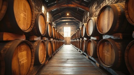 Papier peint photo  Whiskey barrels in an aging facility  © Lilly