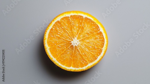 Vibrant Orange Slice Isolated on Monochrome Background