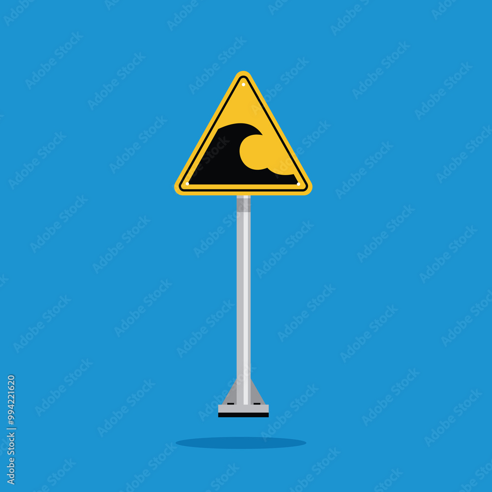 tsunami hazard zone warning sign on yellow triangle board. Suitable for posters and web icons
tsunami hazard zone warning sign on yellow triangle board. Suitable for posters and web icons
