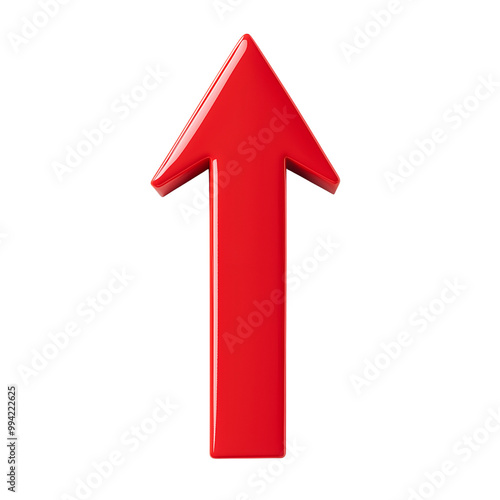 Isolated Bold Red Arrow with Solid Fill in PNG Format on PNG