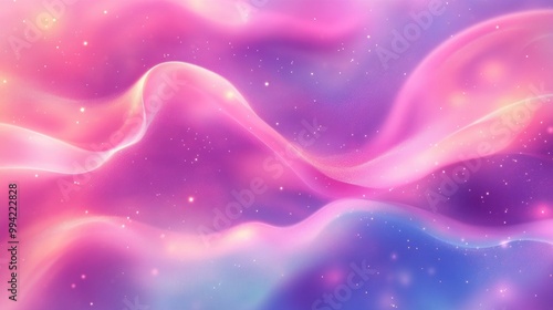 Whimsical Holographic 2D Cartoon Background Elegant Dreamy Pink and Purple Mesh Gradient Iridescent Fantasy Wallpaper for Cosmic Posters or Flyers