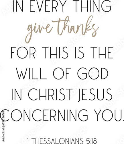 Thanksgiving Bible Verse print art, give thanks, Christian biblical poster, vector illustration