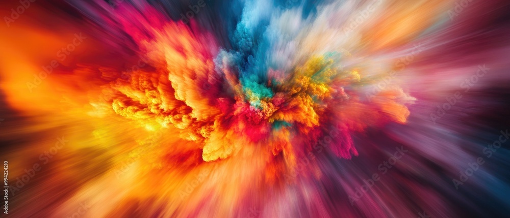 Obraz premium A vibrant and creative abstract backdrop featuring a burst of colors