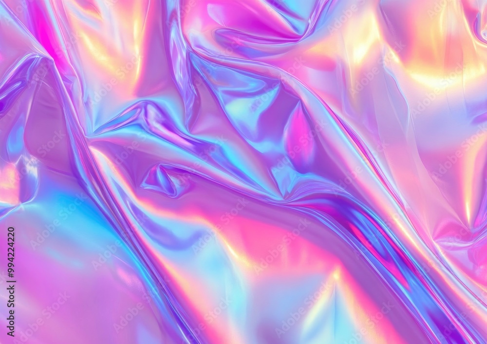 Fototapeta premium Vibrant neon holographic texture with a 2D cartoon style ideal for club party flyers Abstract gradient backdrop for creative designs