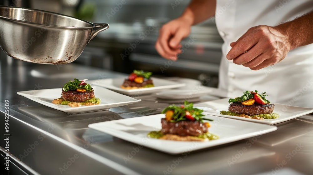The Chef Preparing Delicious Plates The Chef Preparing Delicious Plates