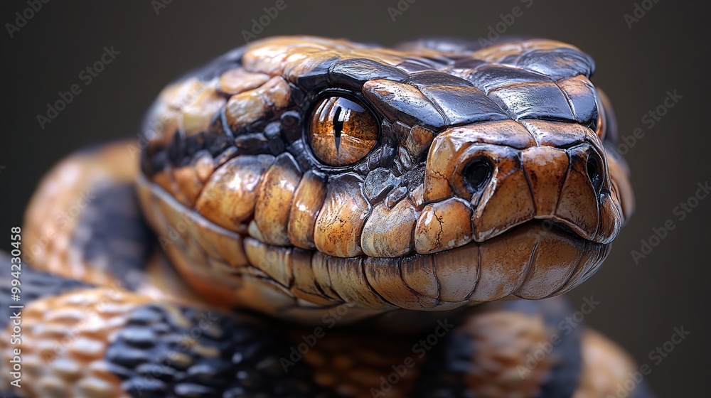Close-Up Portrait of a Snake's Head Close-Up Portrait of a Snake's Head
