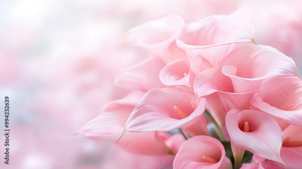 Pink flowers in vase on pink-white tablecloth with blurred background Pink flowers in vase on pink-white tablecloth with blurred background