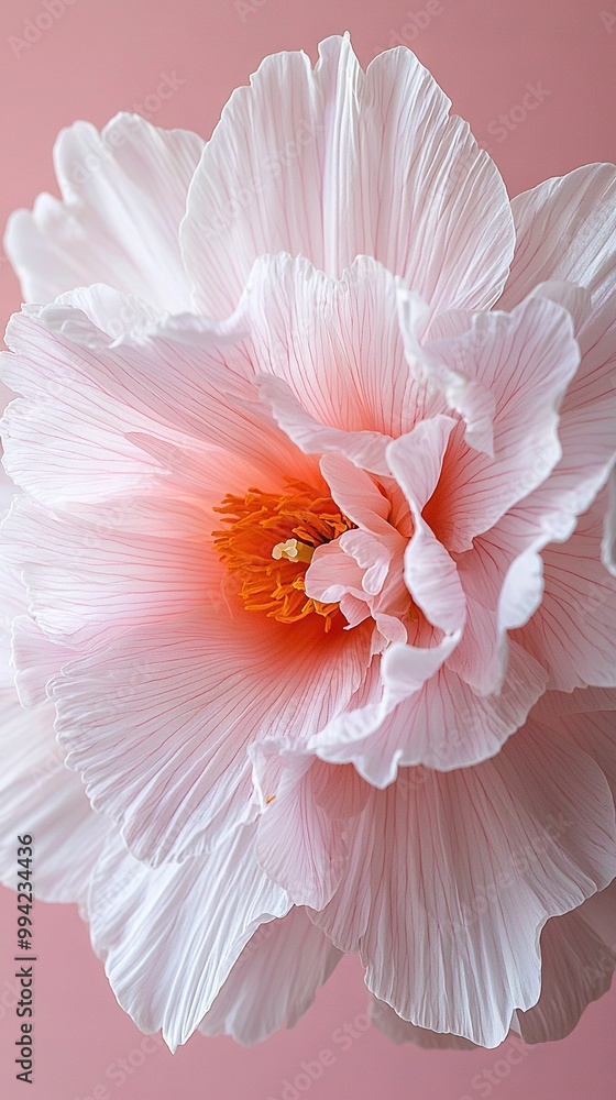 Pink flower on pink background with white center Pink flower on pink background with white center