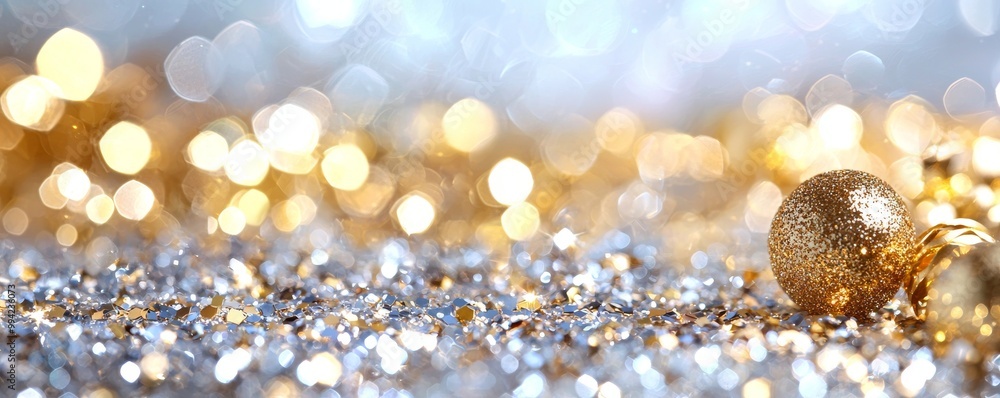 Decorative gold sparkle confetti border and gold stars at random. Decorative gold sparkle confetti border and gold stars at random.