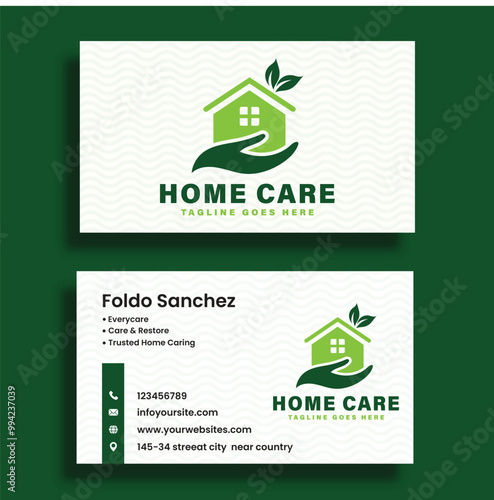 Minimalist Business Card Design Template , Home Care Business Card Design Template