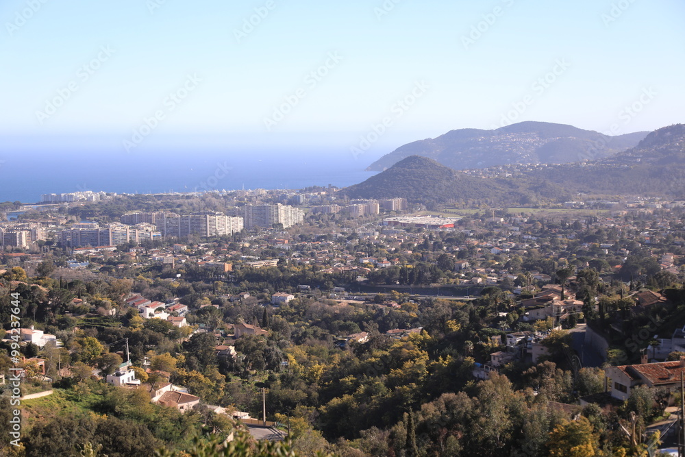 Fototapeta premium view of the city, mandelieu la napoule