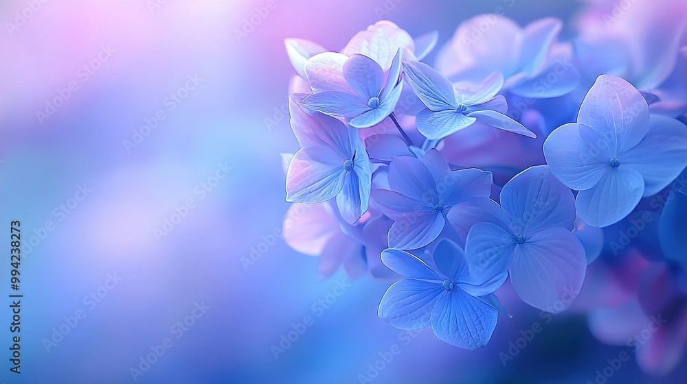 A close-up of a cluster of blue and pink flowers with a slightly out-of-focus background A close-up of a cluster of blue and pink flowers with a slightly out-of-focus background