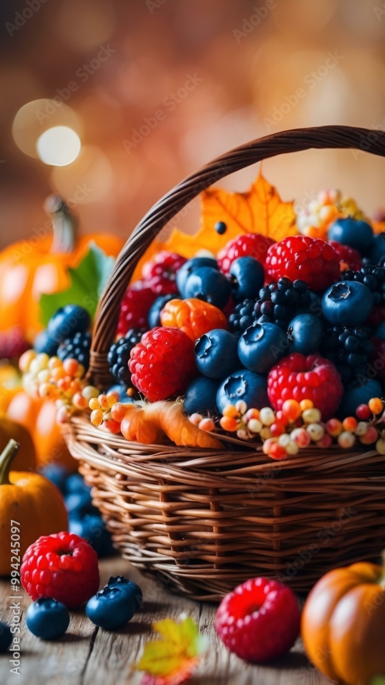 Naklejka premium berries in a basket