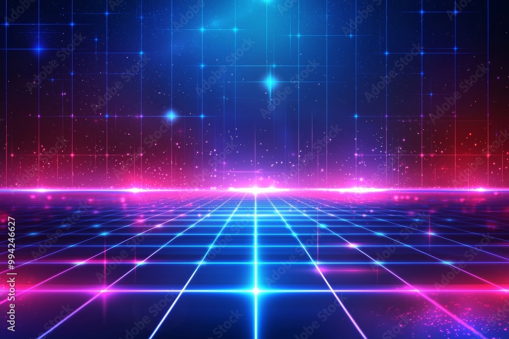 An abstract illustration of a future technology concept design scene with a futuristic line background and lighting effects An abstract illustration of a future technology concept design scene with a futuristic line background and lighting effects