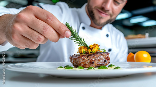 chef plating a gourmet dish