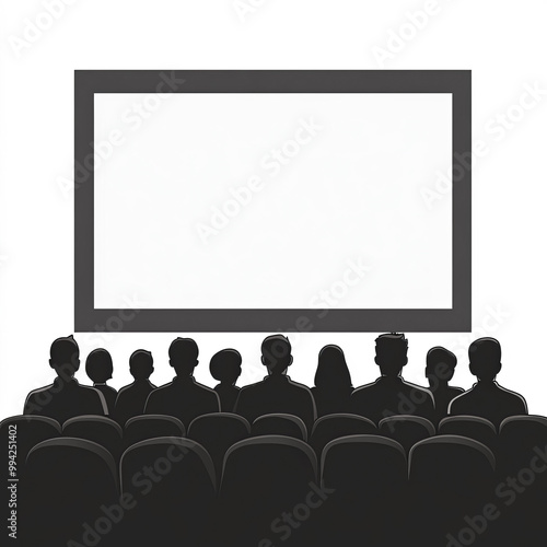 Cinema Audience Silhouette,...