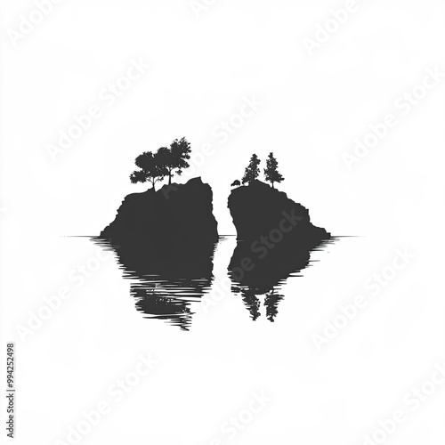 Floating Island Silhouette,...