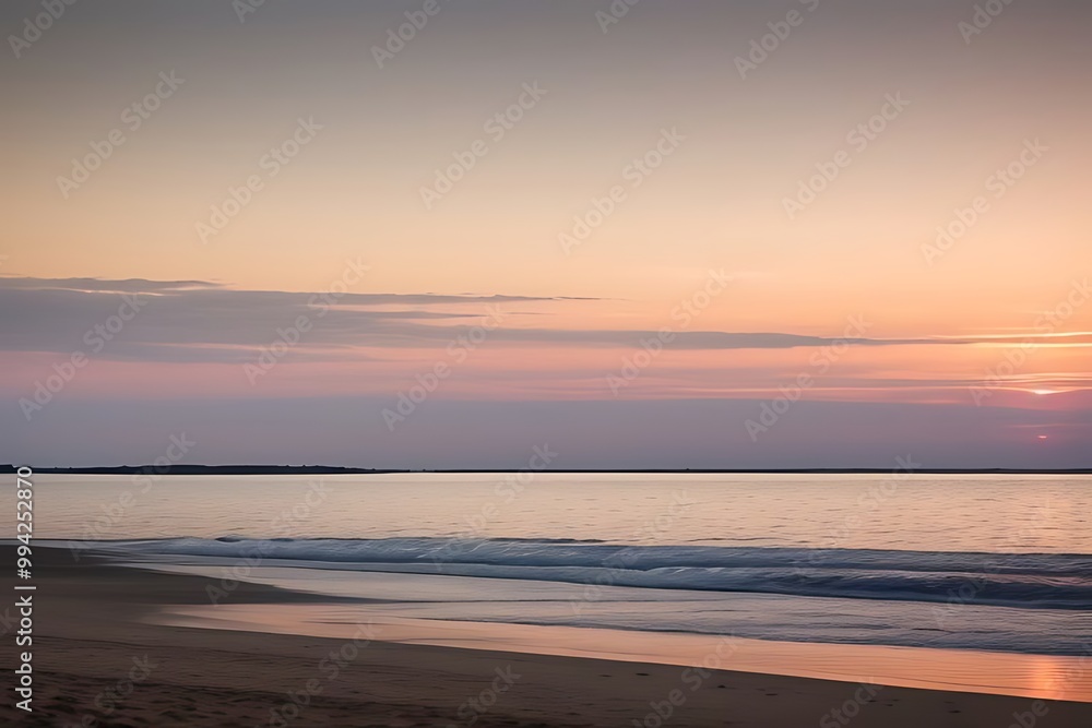 Calm waterscape of a peaceful beach at sunset Calm waterscape of a peaceful beach at sunset
