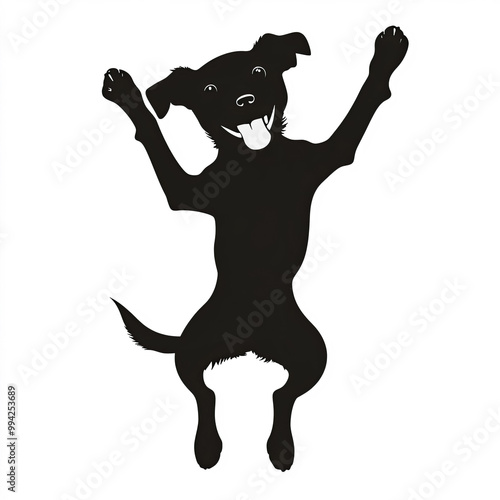 Jumping Dog Silhouette, Ill...