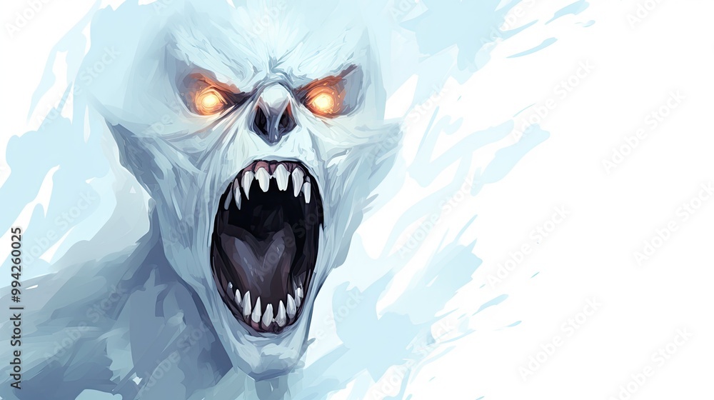 Fototapeta premium A creepy drawn character for horror stories. An evil monster from the afterlife. The concept of fear and horror. A dead creature.