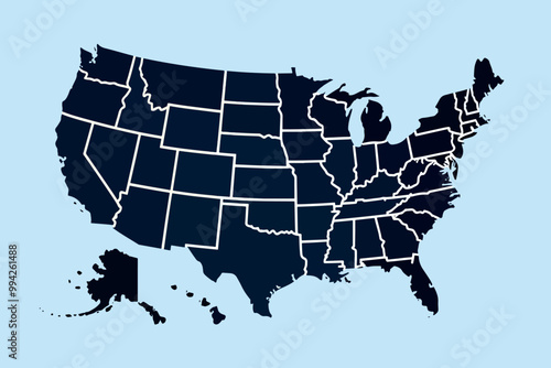 United States map silhouette.