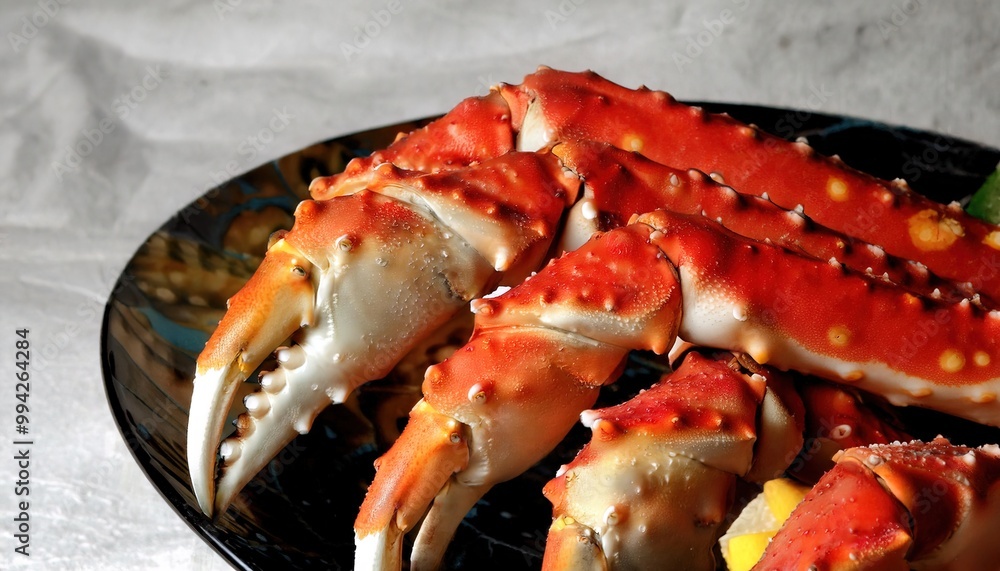 Alaskan red king Kamchatka crab - Paralithodes camtschaticus - is a species of king crab native to cold waters in the northern Pacific Ocean. mostly Steamed or boiled served with melted butter Alaskan red king Kamchatka crab - Paralithodes camtschaticus - is a species of king crab native to cold waters in the northern Pacific Ocean. mostly Steamed or boiled served with melted butter