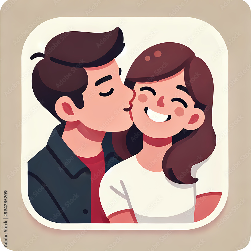 Fototapeta premium Happy Couple Sharing a Kiss 