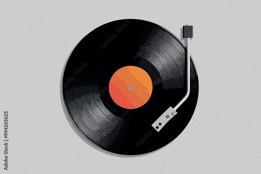 Obraz premium Vinyl record on a white background, retro style, music concept.