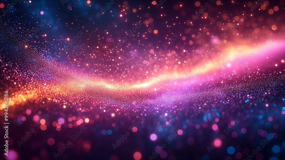 Fototapeta premium A colorful galaxy with purple, blue, and orange stars