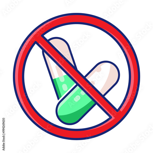 Anti Drug Day or international day against drug abuse, Vector illustration of prohibited drug use