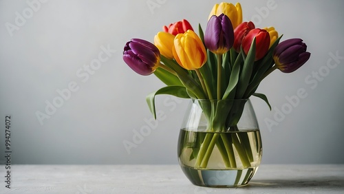 Wallpaper Mural colorful tulips in the vase Torontodigital.ca