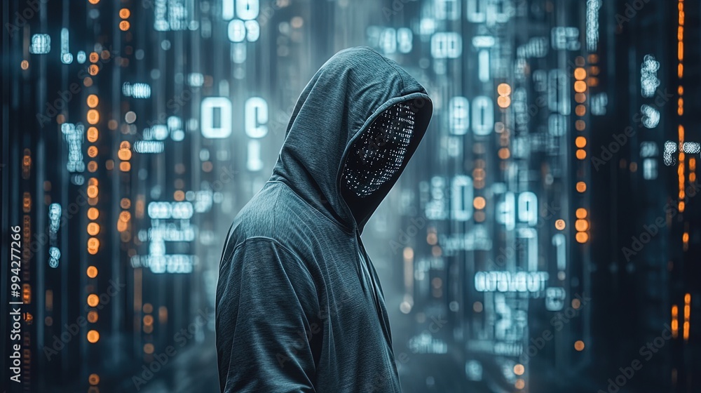 Mystery Unveiled: A Sleek Casual Figure Against a High-Tech Backdrop – Perfect Poster for Inspiring Tech and Sports Interiors Mystery Unveiled: A Sleek Casual Figure Against a High-Tech Backdrop – Perfect Poster for Inspiring Tech and Sports Interiors