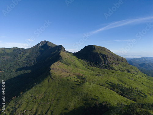 Bild auf Leinwand erial Drone View of Sri Lanka Mountain Landscape Covered in Green Forest Nature