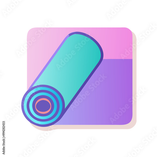 An icon showing a rolled-up yoga mat, symbolizing fitness, flexibility, and wellness