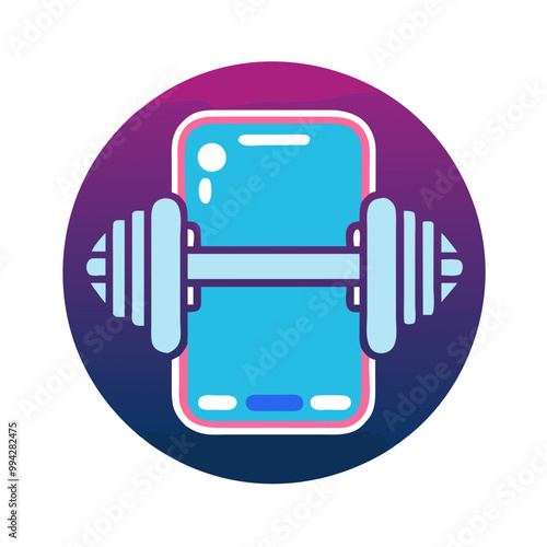 A fitness icon featuring a barbell, representing strength training and weightlifting for fitness apps