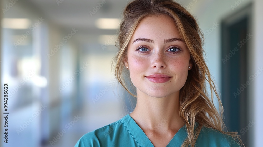 nurse in uniform posing for a portrait in a hospital corridor, showcasing the vital role of healthcare professionals in providing medical care and patient support nurse in uniform posing for a portrait in a hospital corridor, showcasing the vital role of healthcare professionals in providing medical care and patient support