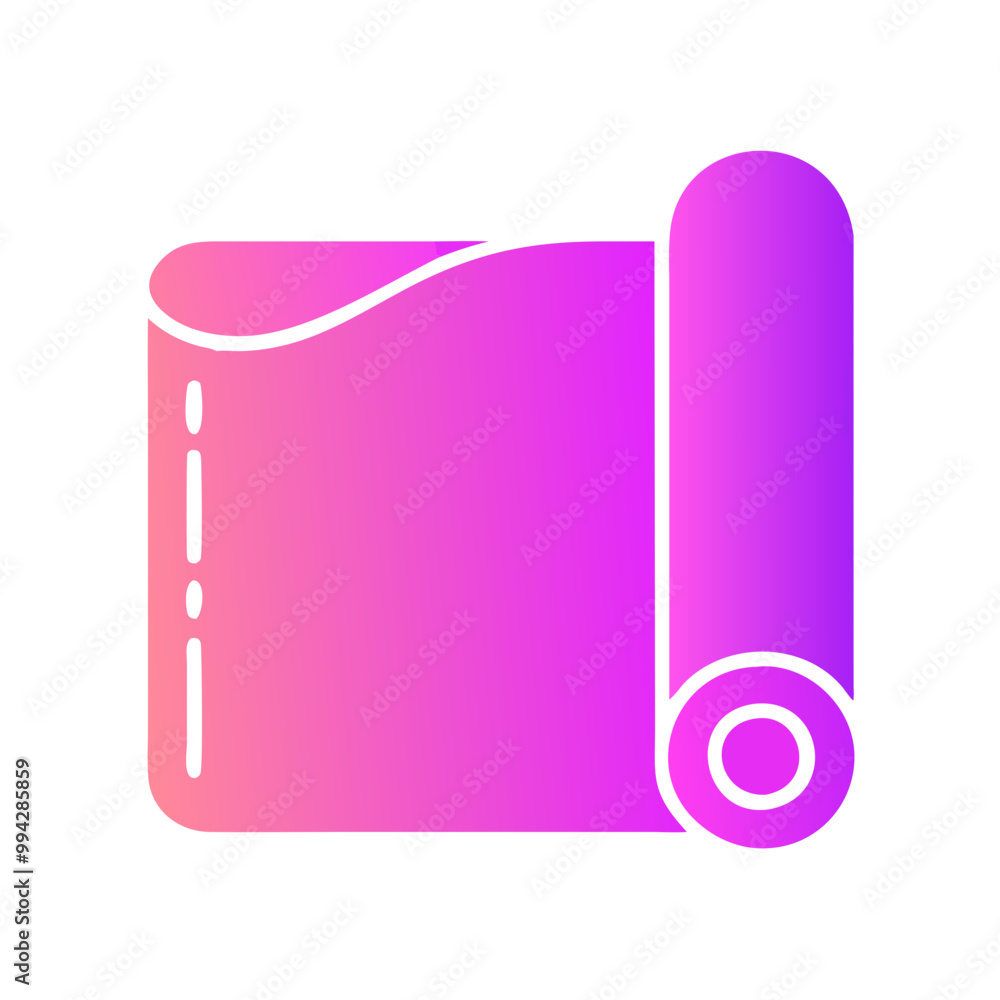 A simple, modern icon of a yoga mat, ideal for wellness and fitness apps that focus on stretching and flexibility A simple, modern icon of a yoga mat, ideal for wellness and fitness apps that focus on stretching and flexibility