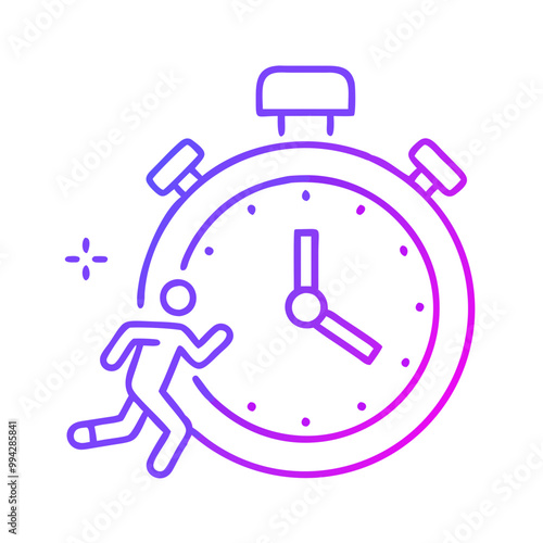 An icon showing a stopwatch and runner, perfect for apps that track running activities and workout times