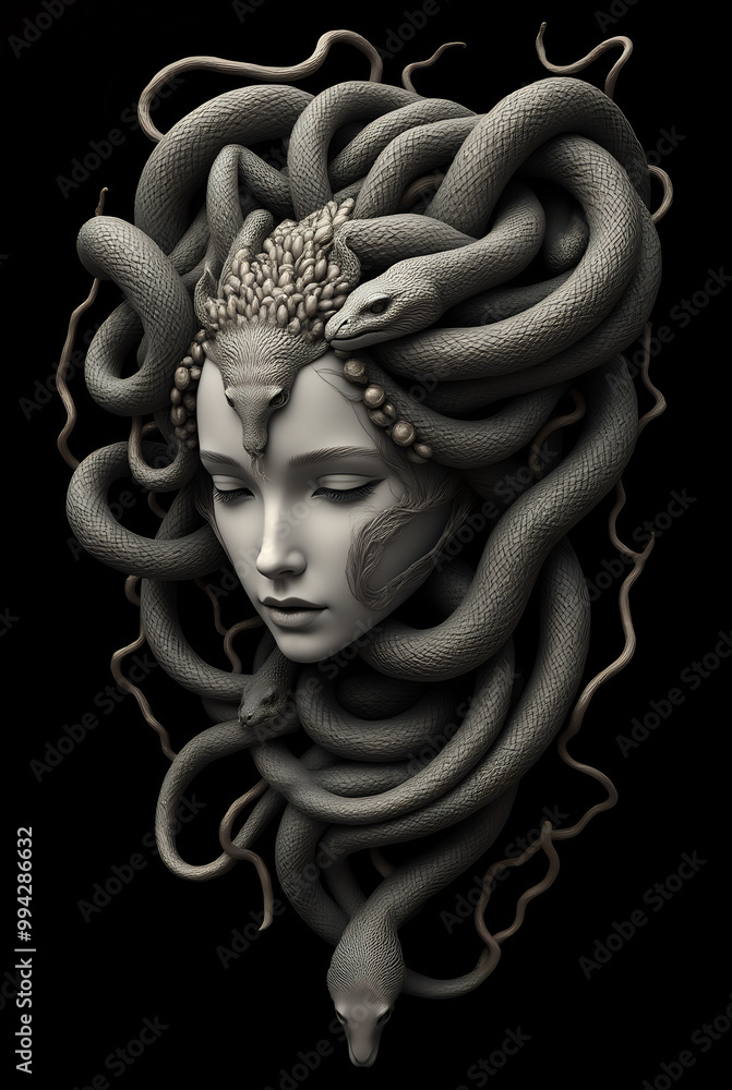 Obraz premium Portrait of Greek goddess Medusa