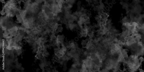 Abstract black fog design with smoke texture overlays. fume overlay design. background with smoke on black and Fog and smoky effect for photos design. Misty fog effect and Isolated black background.	