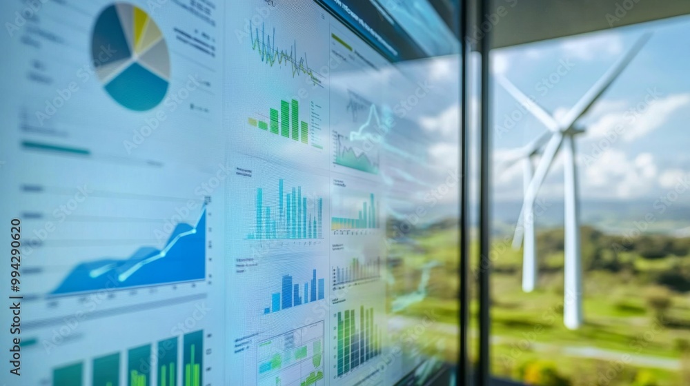 Integration of data visualization and green energy concepts. Integration of data visualization and green energy concepts.