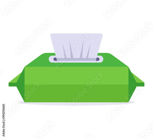 wet wipes in green packaging. alcohol wipes for hands