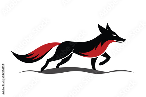 Solid color Maned Wolf animal vector design