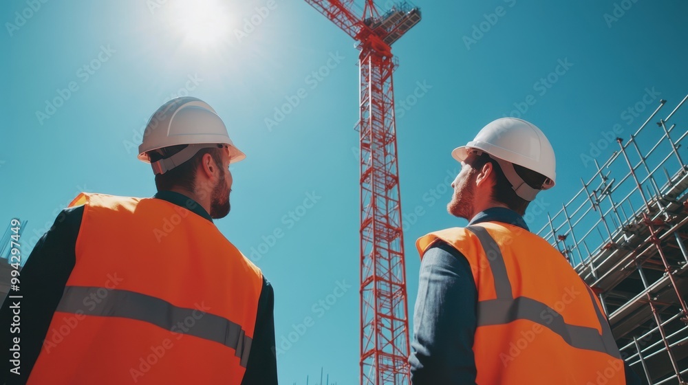 The Construction Workers and Crane The Construction Workers and Crane