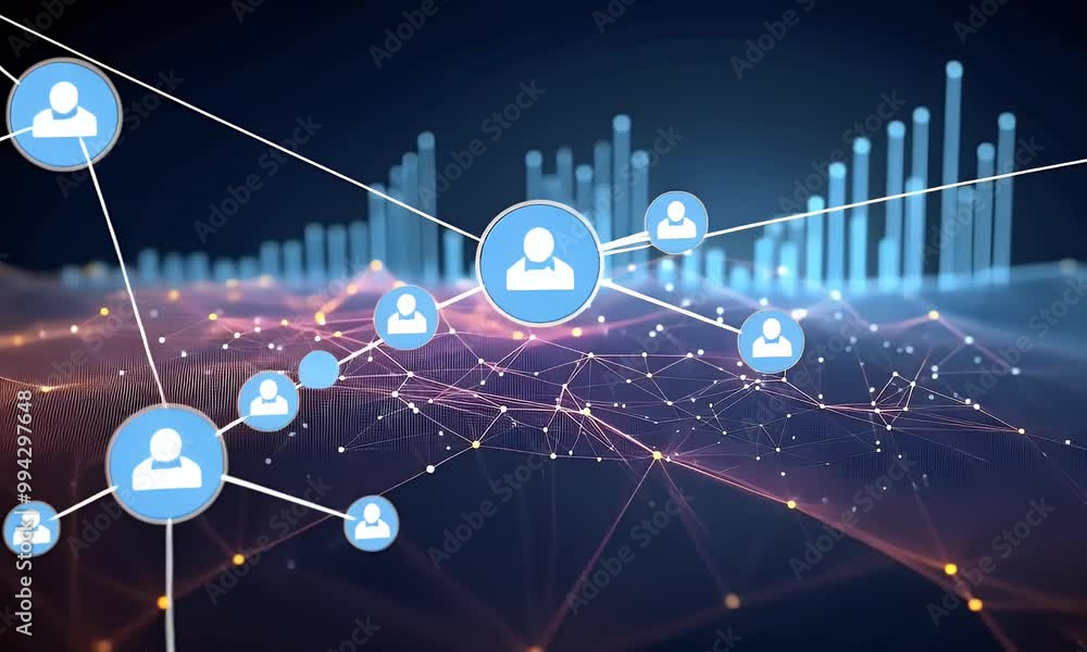 4K animation of community networking and global business connections ...