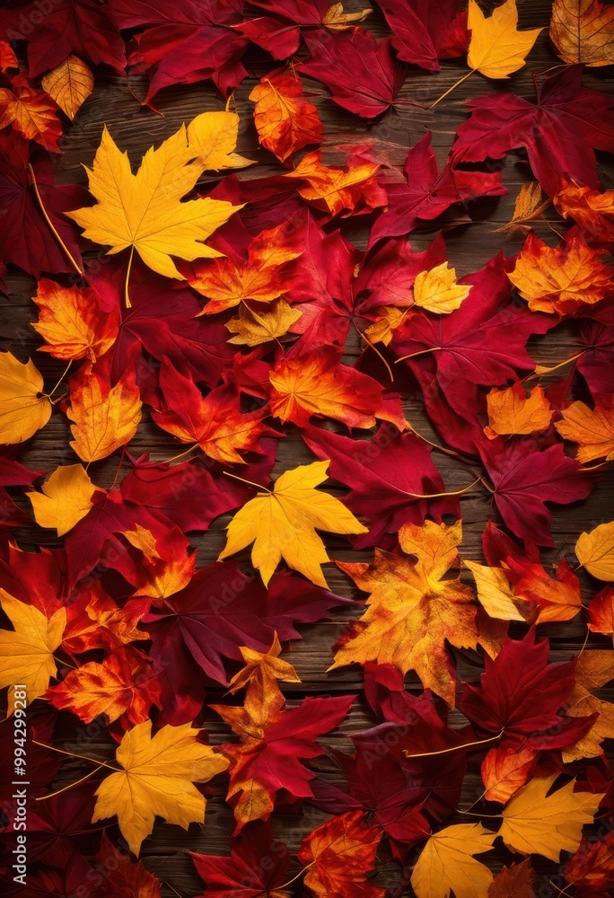 vibrant fall leaves spread across textured wooden surface capturing rich colors natural beauty, autumn, foliage, nature, landscape, orange, yellow, woods vibrant fall leaves spread across textured wooden surface capturing rich colors natural beauty, autumn, foliage, nature, landscape, orange, yellow, woods